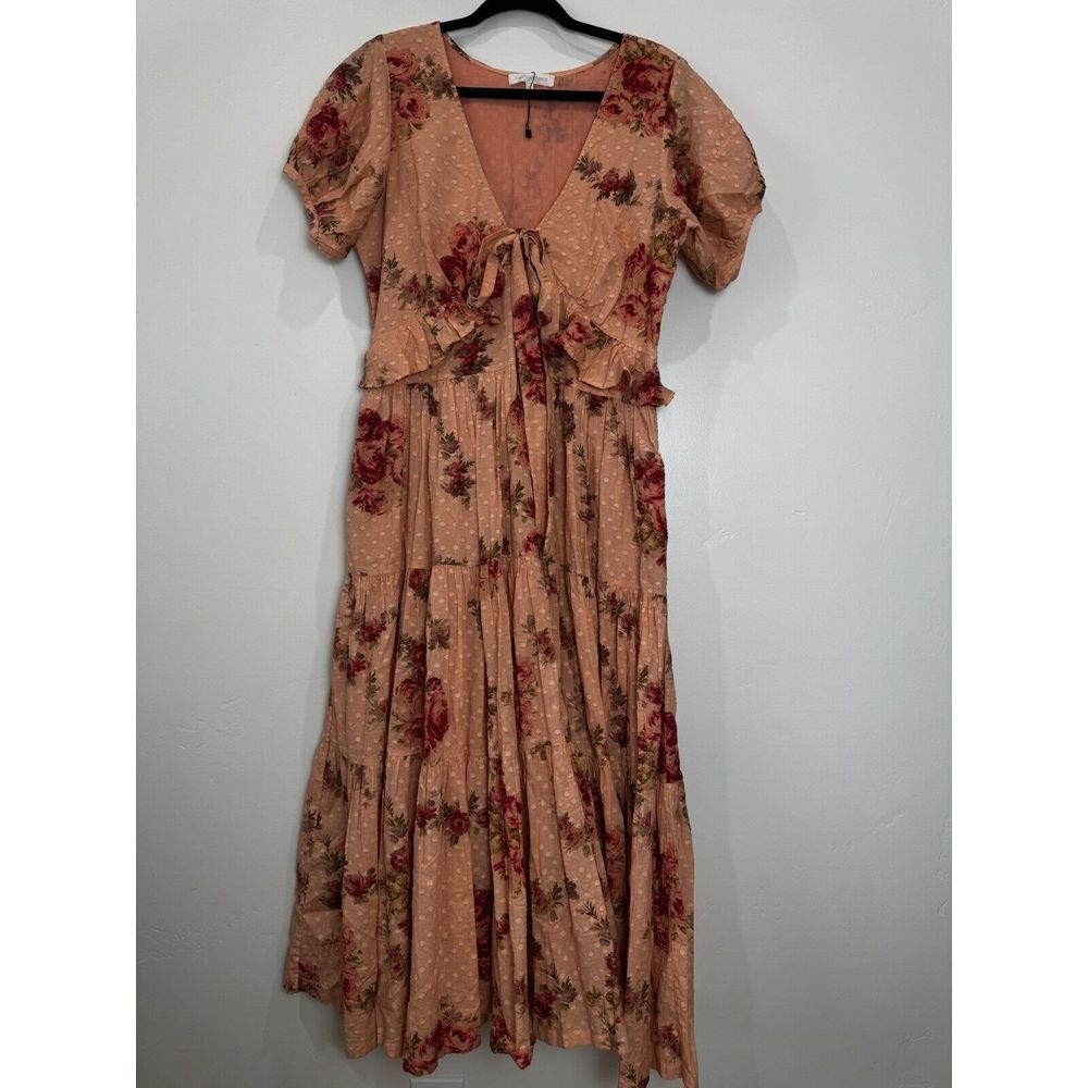 LoveShackFancy | Carlton Dress | Pink Lemonade Orange | Size 10 - Picture 2 of 9
